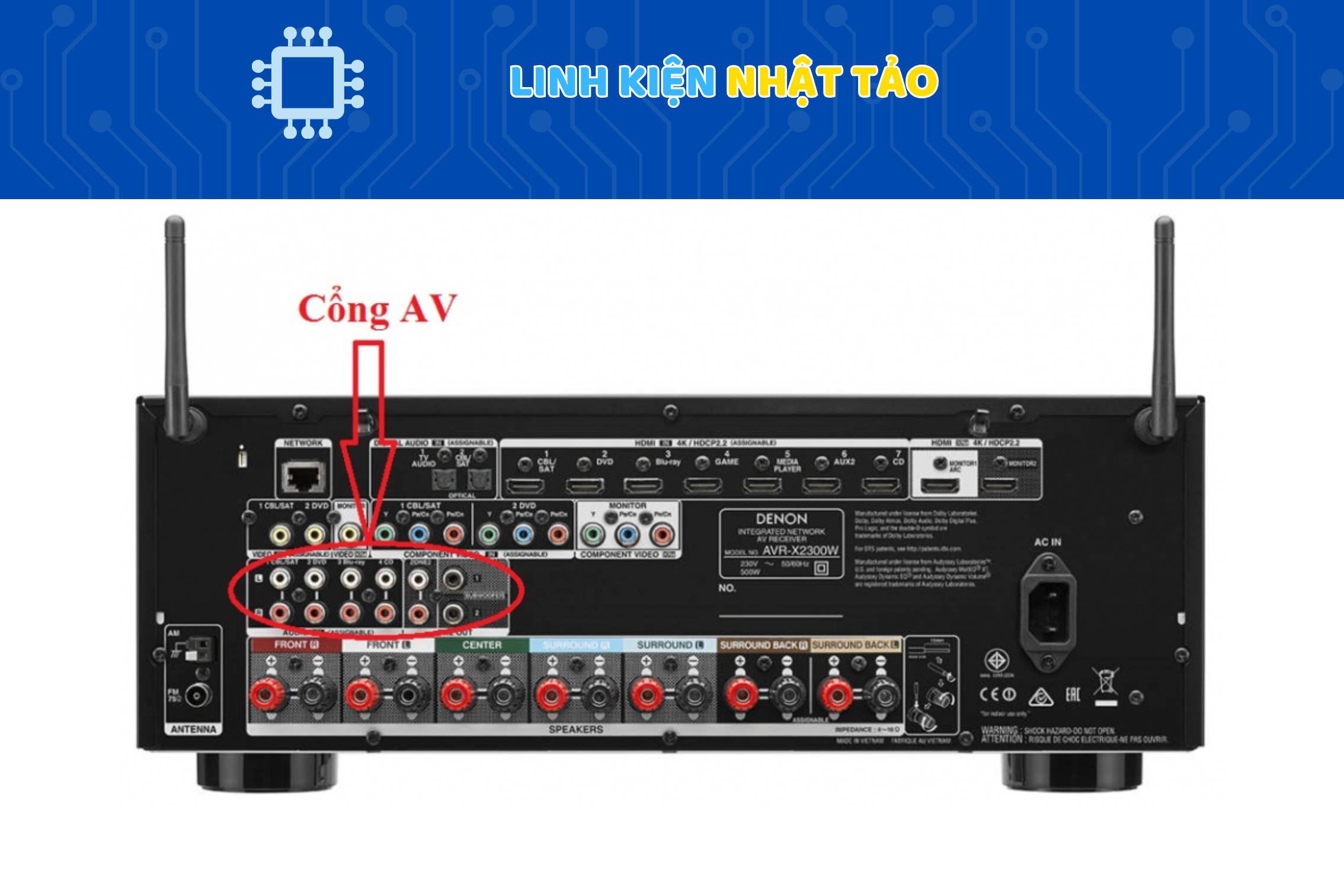Cổng AV (Audio Video) Trên Ampli 02